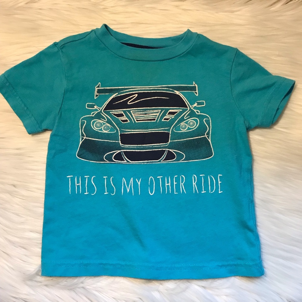 Falls Creek Kids Turquoise Car Print Tee Shirt
